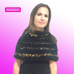 frileuse LUCY noir et or