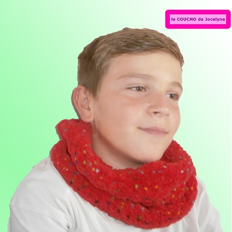 EDEN fripouille rouge pompons multicolor