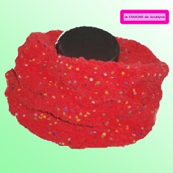 EDEN fripouille rouge pompons multicolor