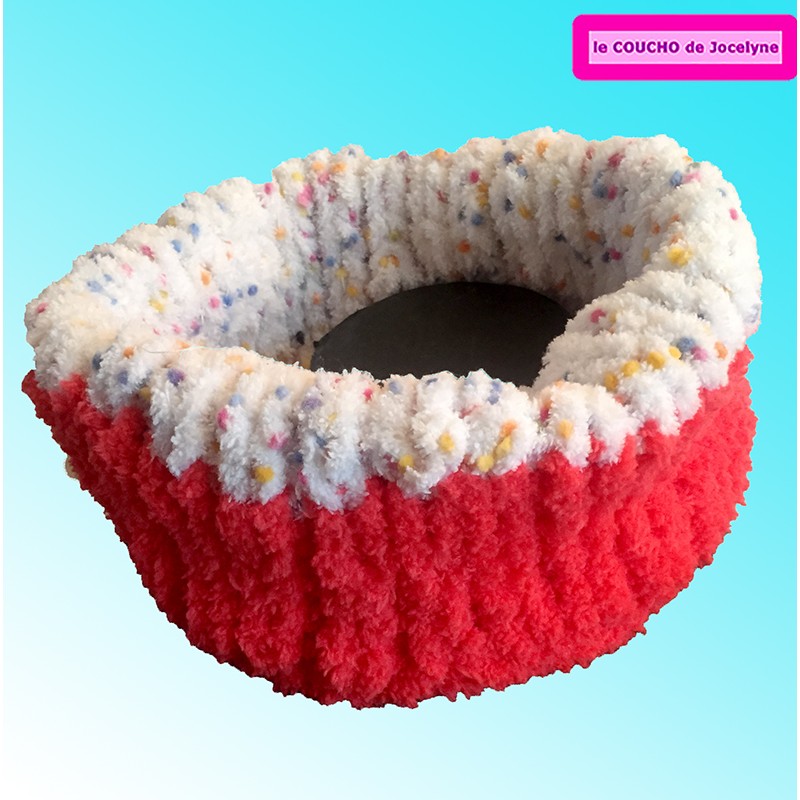 ZOE fripouille blanc pompons corail