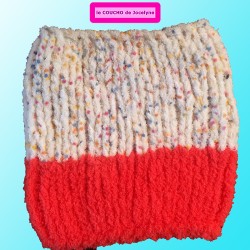 ZOE fripouille blanc pompons corail