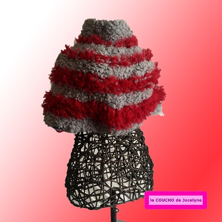 frileuse ZORA gris et rouge