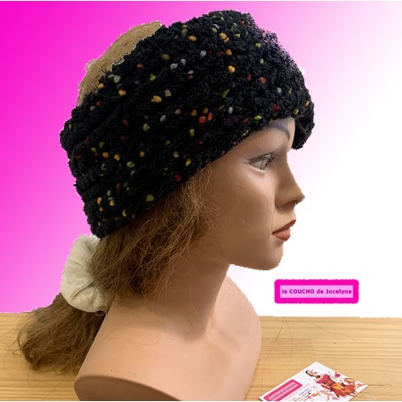 AYA bandeau noir pompons